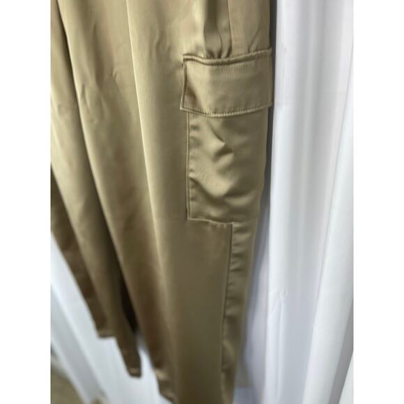 Lane Bryant slacks pants trousers women's plus size 22 brown satin wide legged - Picture 3 of 16